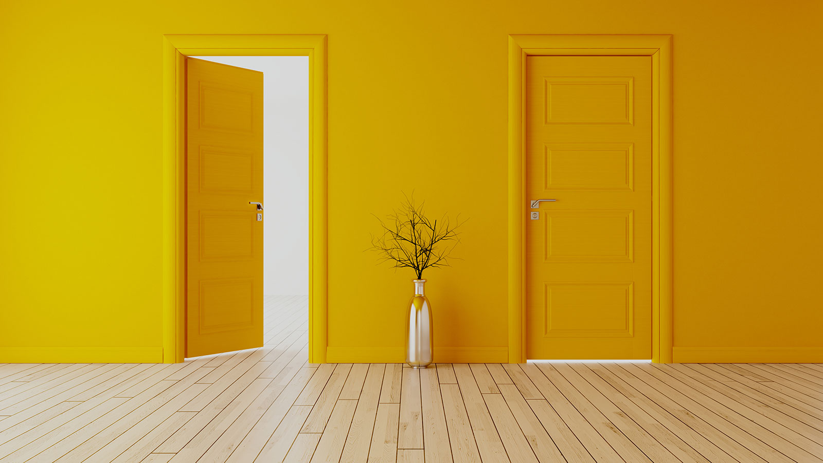 yellow wall and door