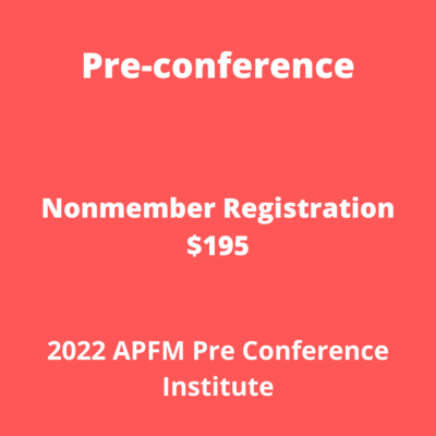 APFM 2022 Pre Conference - Nonmember
