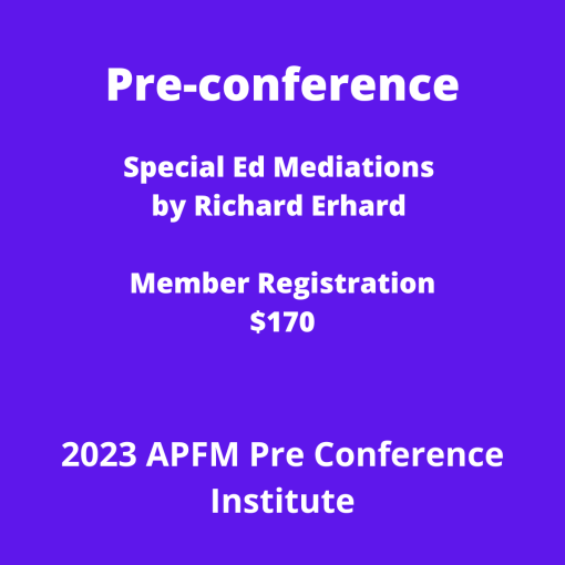 APFM 2023 Preconference Workshop with Richard Erhard