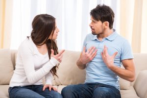 frustrated couple arguing