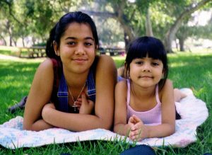 sisters in park