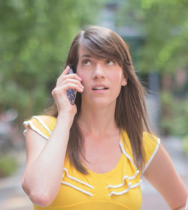 teen girl making phone call