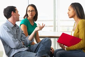 discussing divorce with family mediator